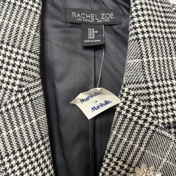 Rachel Zoe NWT Plaid Blazer in Black and White Medium - Picture 2 of 8